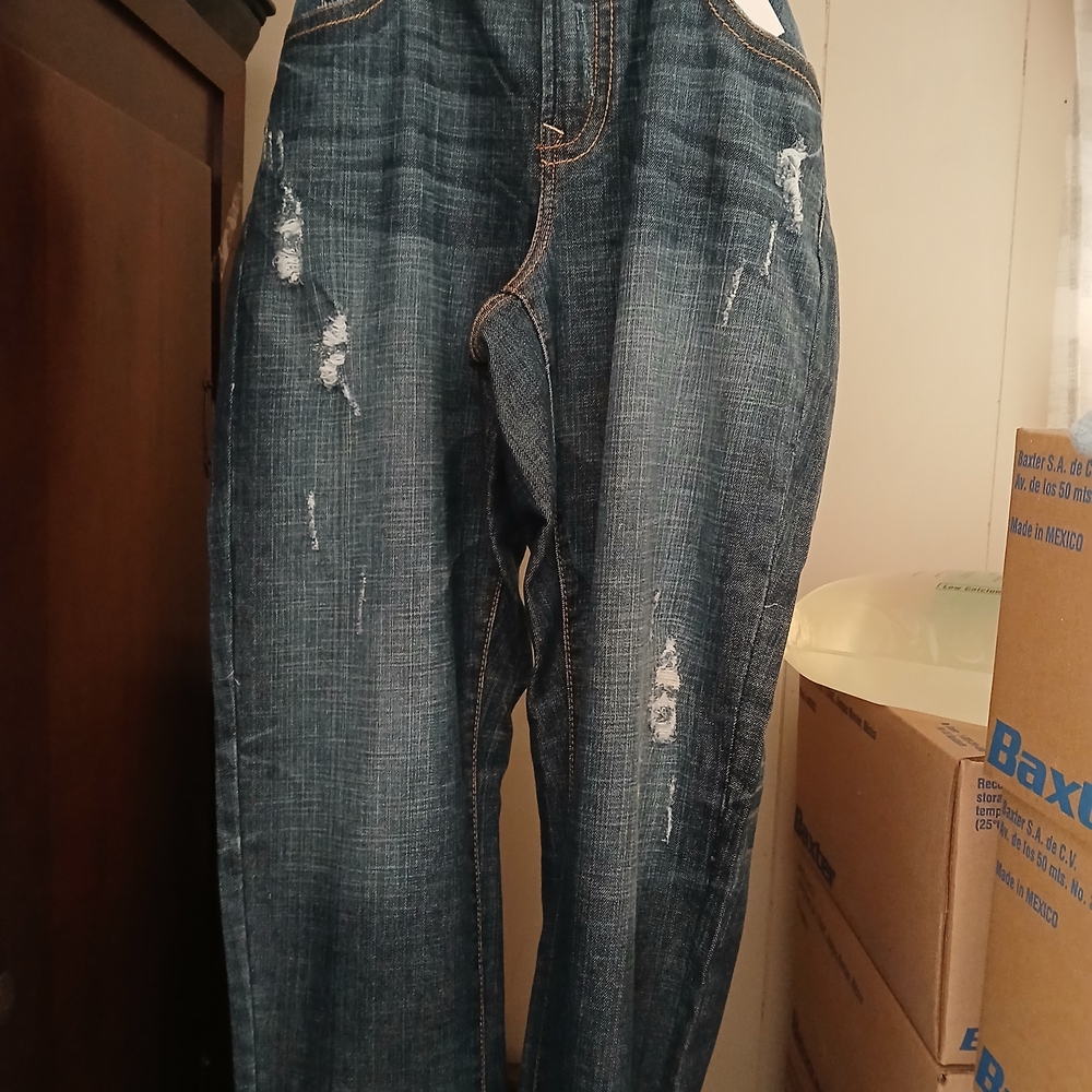 Lane Bryant Distressed Denim Boot Cut Jeans